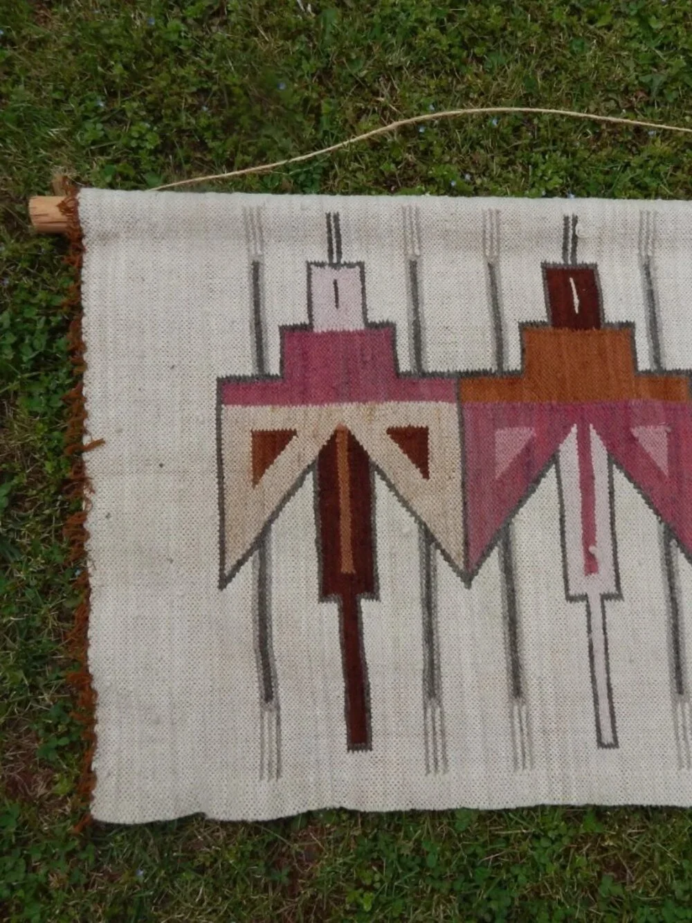 Vintage Native American Navajo Handwoven Wall Tapestry From UTAH Wool Hanging **